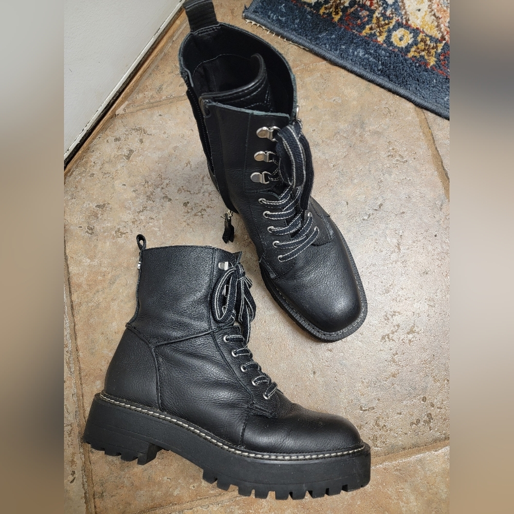 Sam Edelman Combat Boots Balck Size 7.5